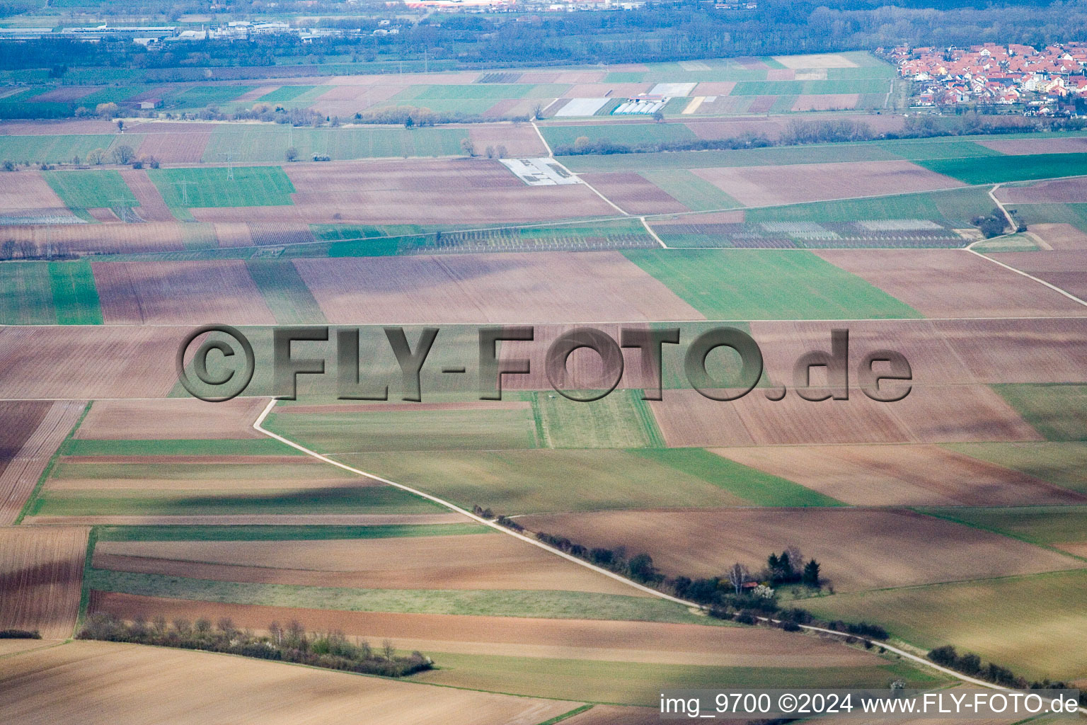 Aerial view of District Herxheim in Herxheim bei Landau in the state Rhineland-Palatinate, Germany