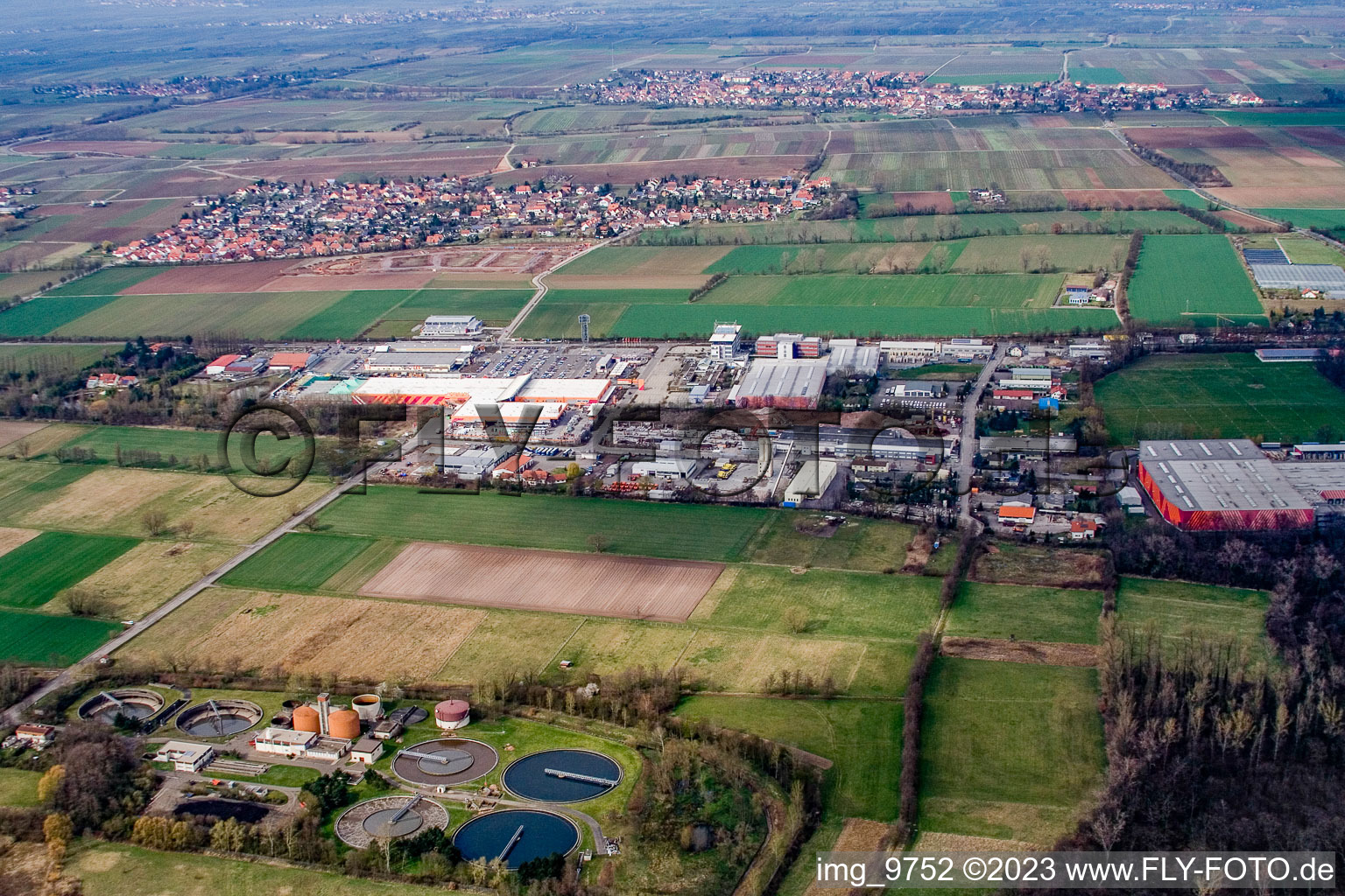 Industrial area Bruchwiesenstr in Bornheim in the state Rhineland-Palatinate, Germany