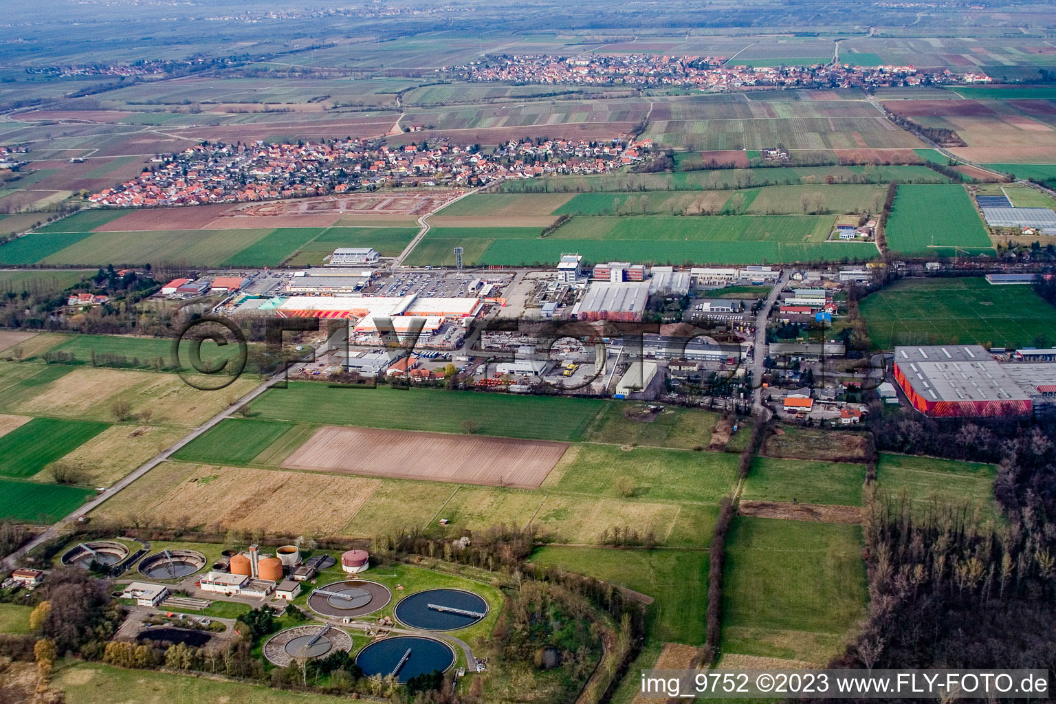 Industrial area Bruchwiesenstr in the district Dreihof in Bornheim in the state Rhineland-Palatinate, Germany