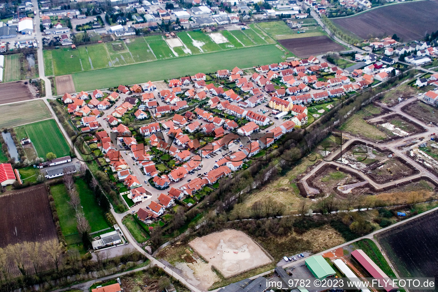 District Herxheim in Herxheim bei Landau/Pfalz in the state Rhineland-Palatinate, Germany out of the air