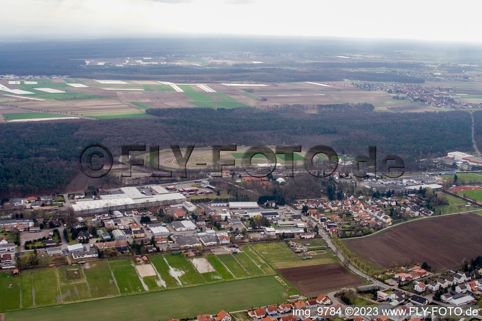 District Herxheim in Herxheim bei Landau/Pfalz in the state Rhineland-Palatinate, Germany seen from above