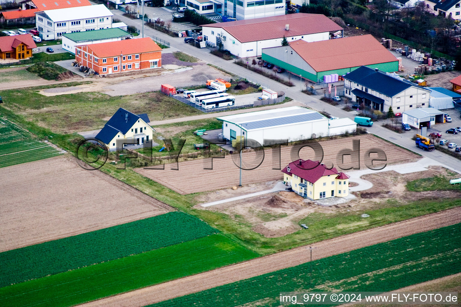 Aerial view of From northwest in Hatzenbühl in the state Rhineland-Palatinate, Germany