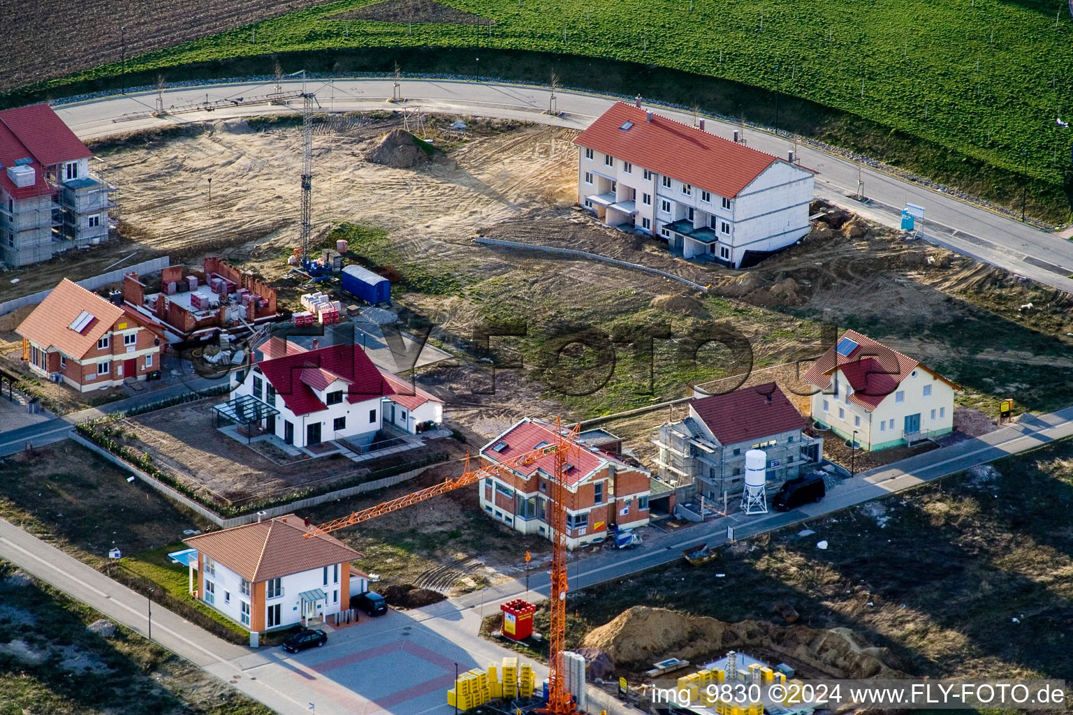 Bird's eye view of On the high path in Kandel in the state Rhineland-Palatinate, Germany