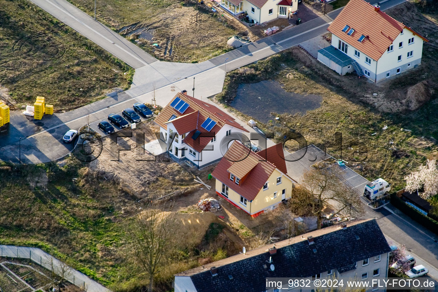 Drone recording of On the mountain trail in Kandel in the state Rhineland-Palatinate, Germany