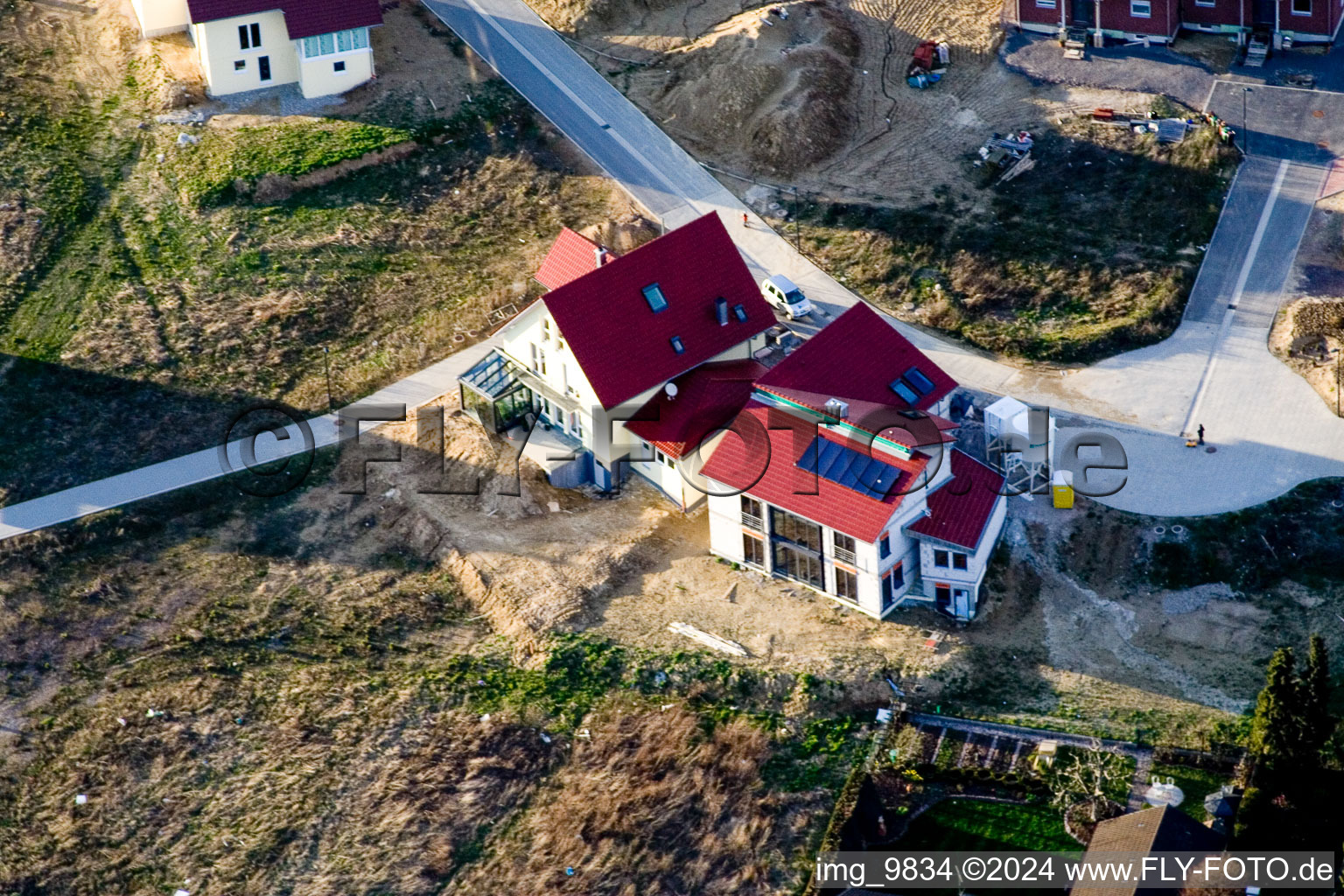 On the high path in Kandel in the state Rhineland-Palatinate, Germany from the drone perspective