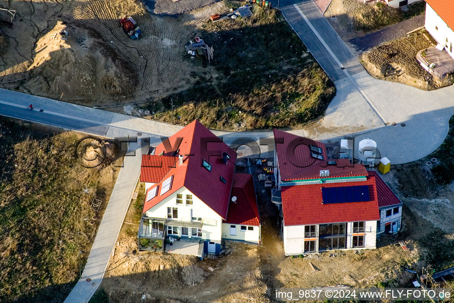 On the high path in Kandel in the state Rhineland-Palatinate, Germany seen from a drone