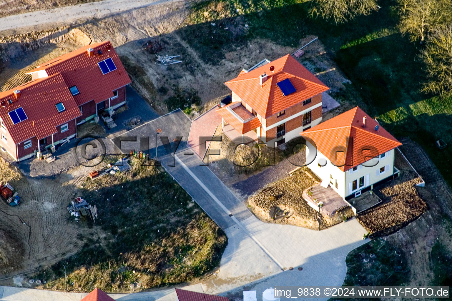 Aerial view of On the mountain trail in Kandel in the state Rhineland-Palatinate, Germany