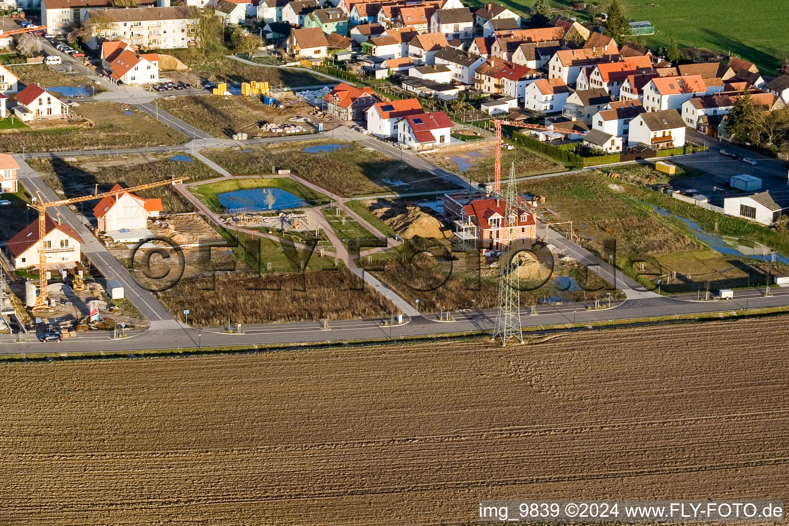 Aerial photograpy of On the high path in Kandel in the state Rhineland-Palatinate, Germany