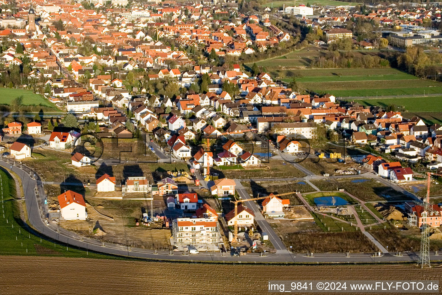 On the mountain trail in Kandel in the state Rhineland-Palatinate, Germany from above