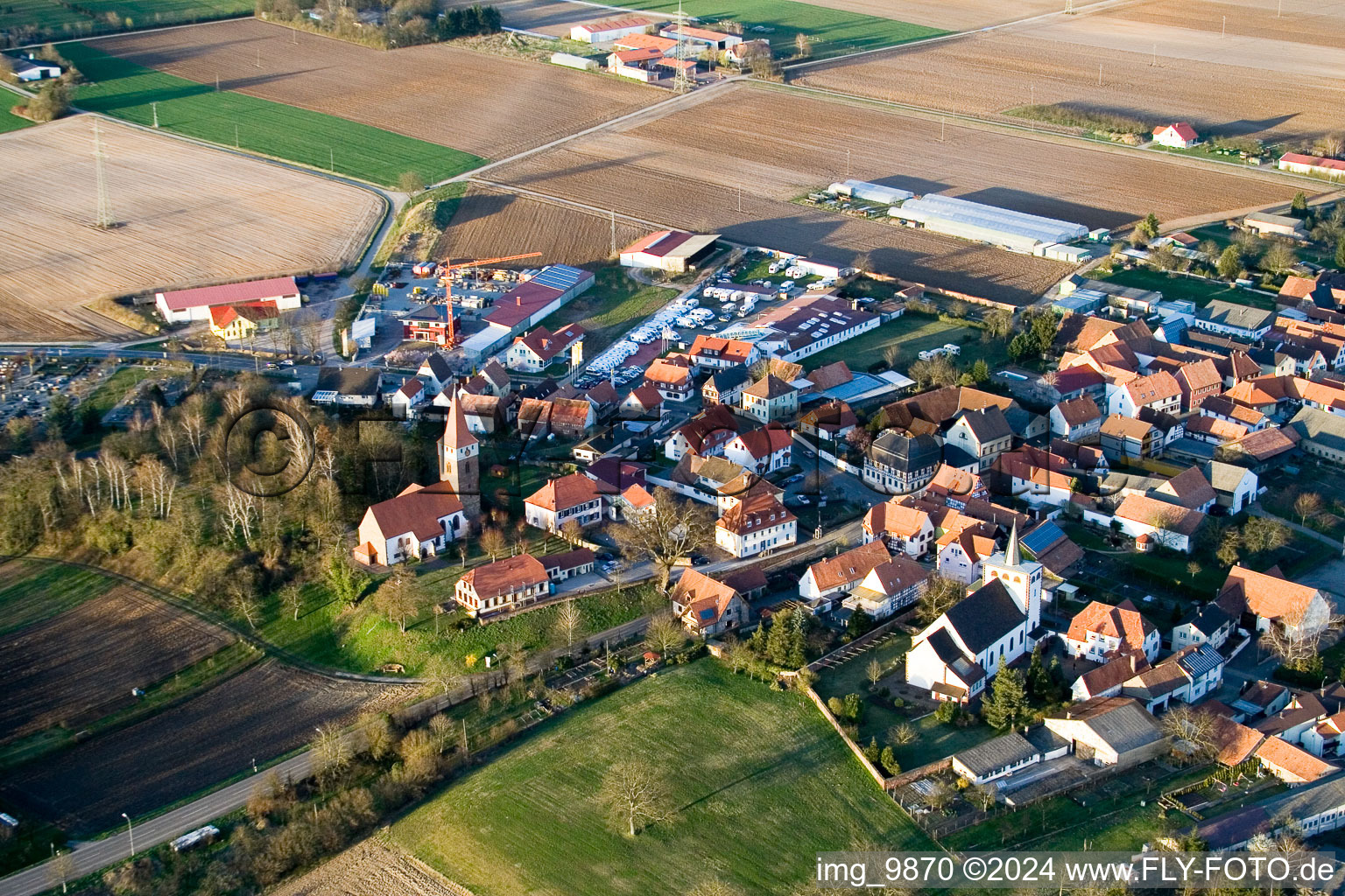 Minfeld in the state Rhineland-Palatinate, Germany out of the air