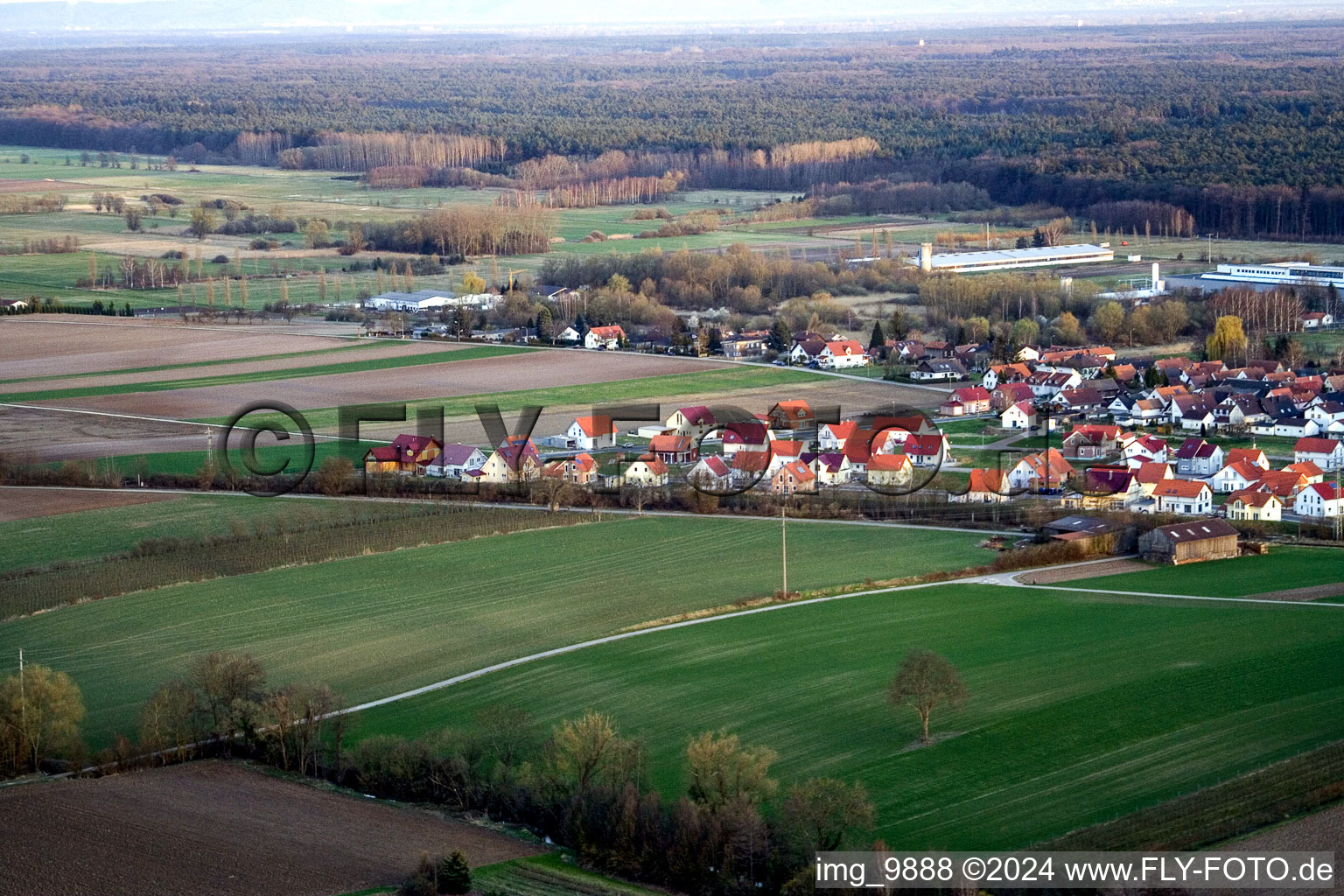 Aerial photograpy of New development area NO in the district Schaidt in Wörth am Rhein in the state Rhineland-Palatinate, Germany