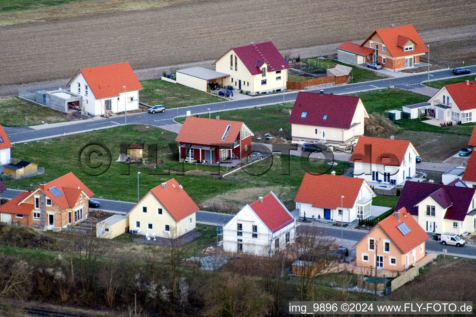 Drone recording of New development area NO in the district Schaidt in Wörth am Rhein in the state Rhineland-Palatinate, Germany