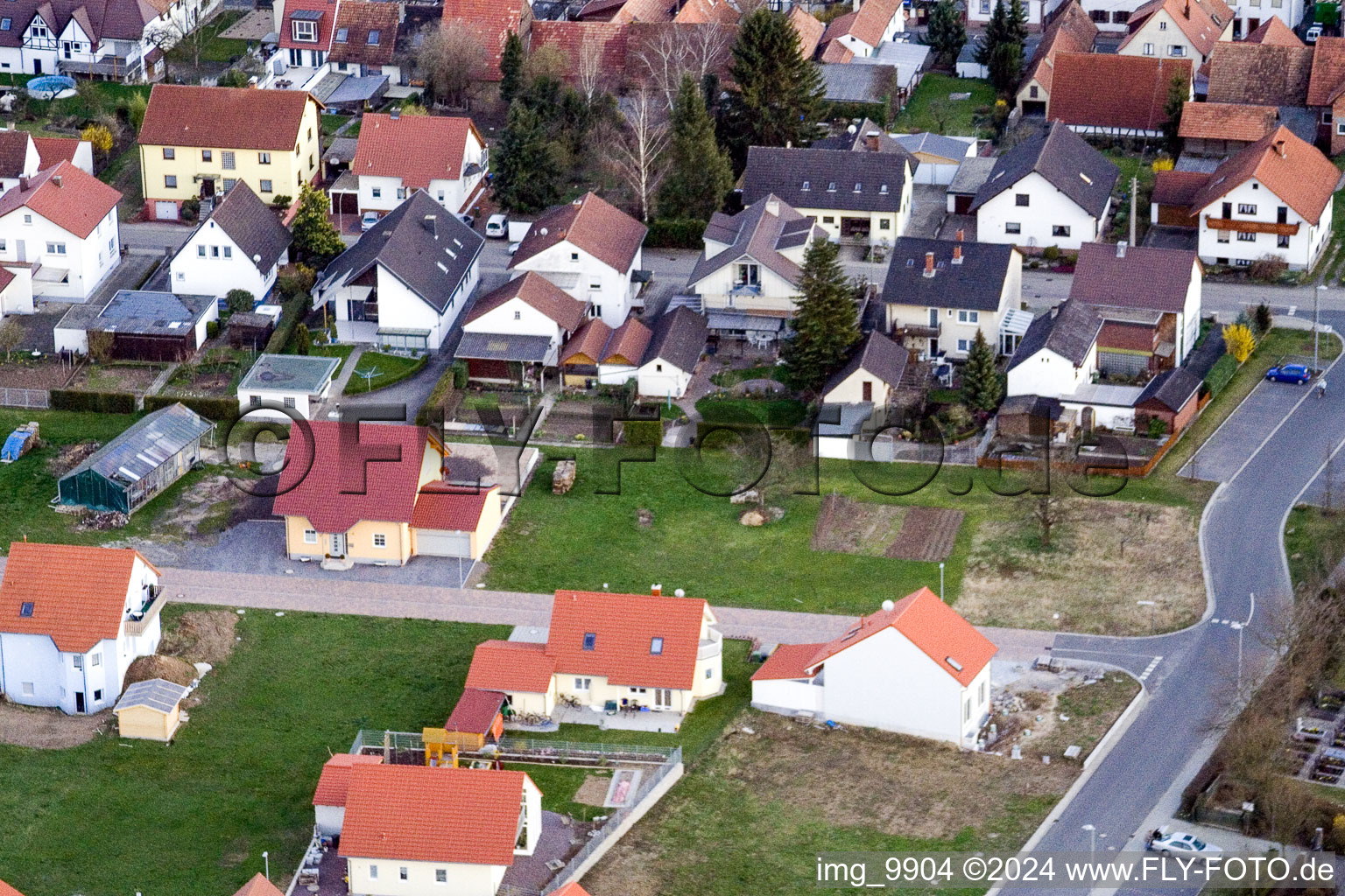 New development area NO in the district Schaidt in Wörth am Rhein in the state Rhineland-Palatinate, Germany from above