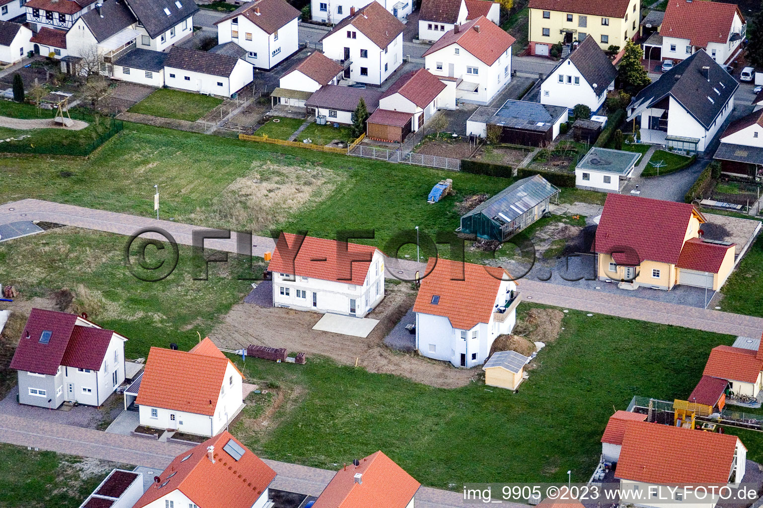 New development area NE in the district Schaidt in Wörth am Rhein in the state Rhineland-Palatinate, Germany out of the air
