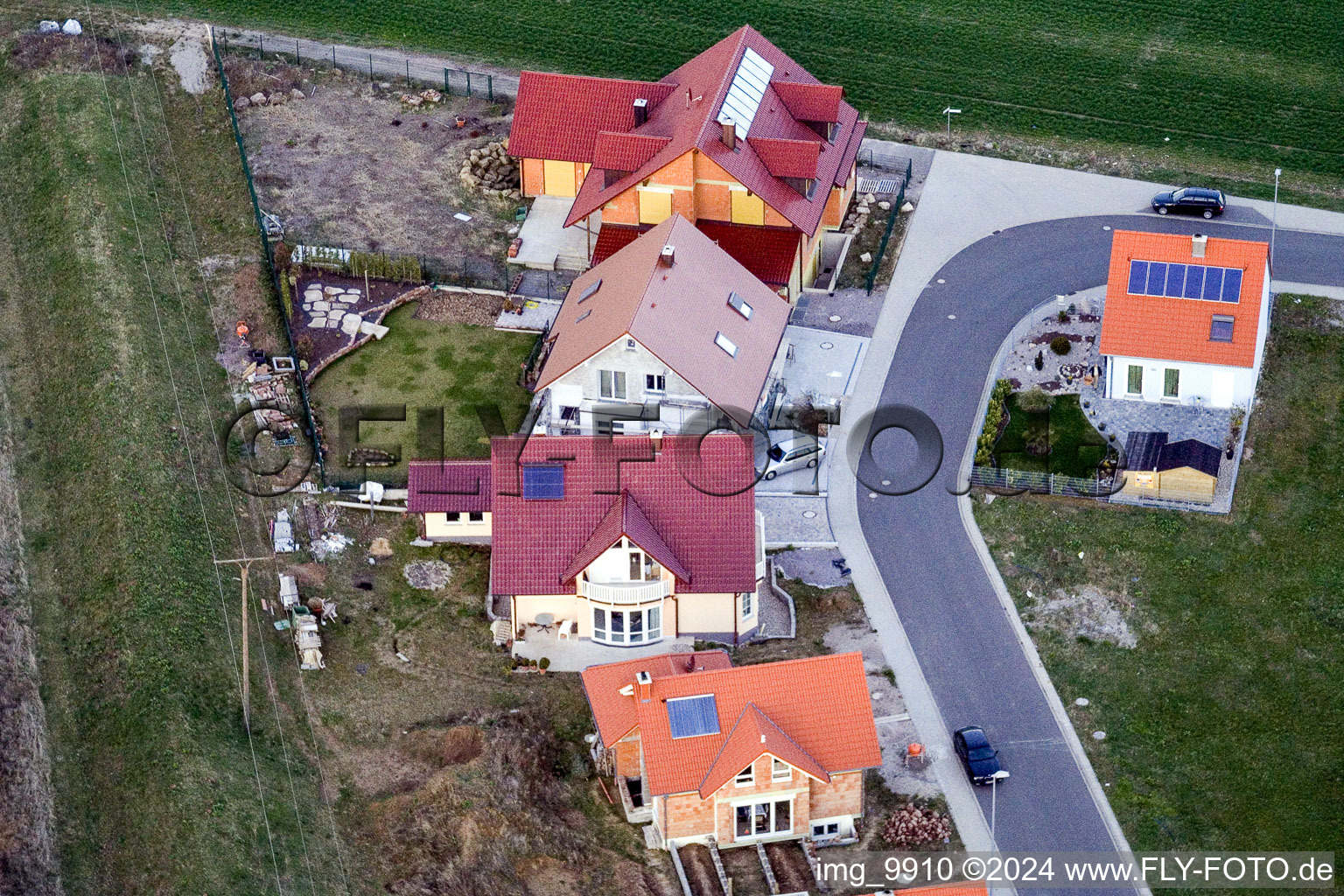 Drone recording of New development area NO in the district Schaidt in Wörth am Rhein in the state Rhineland-Palatinate, Germany