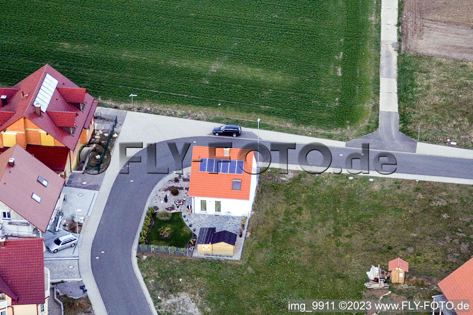 Drone image of New development area NE in the district Schaidt in Wörth am Rhein in the state Rhineland-Palatinate, Germany