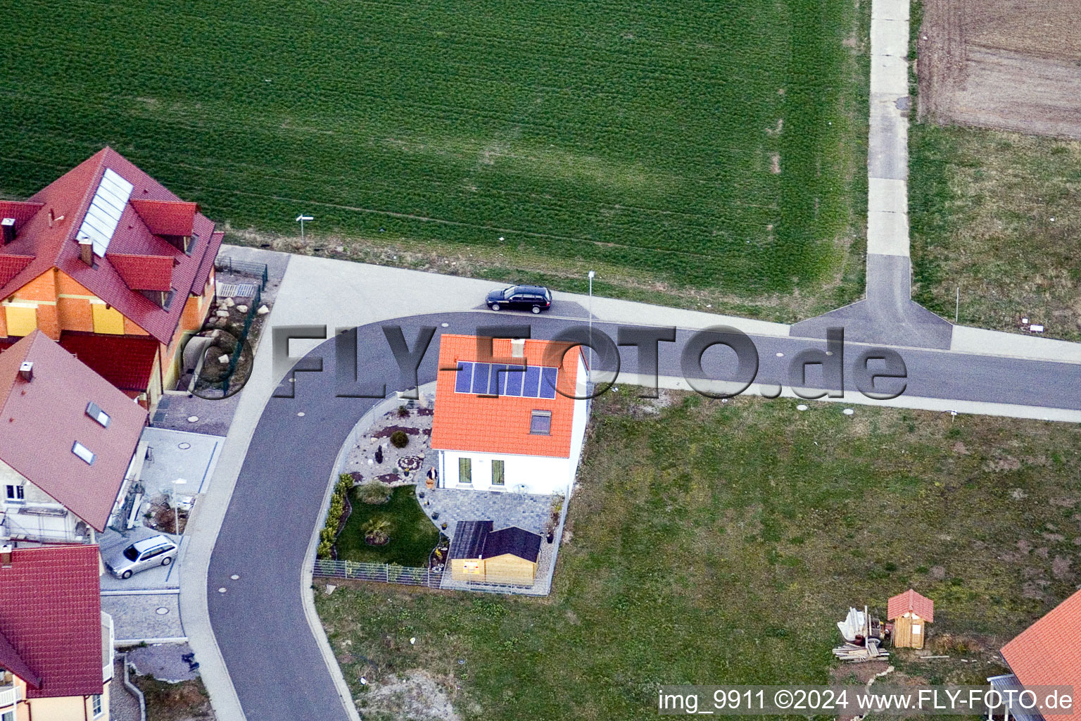 Drone image of New development area NO in the district Schaidt in Wörth am Rhein in the state Rhineland-Palatinate, Germany