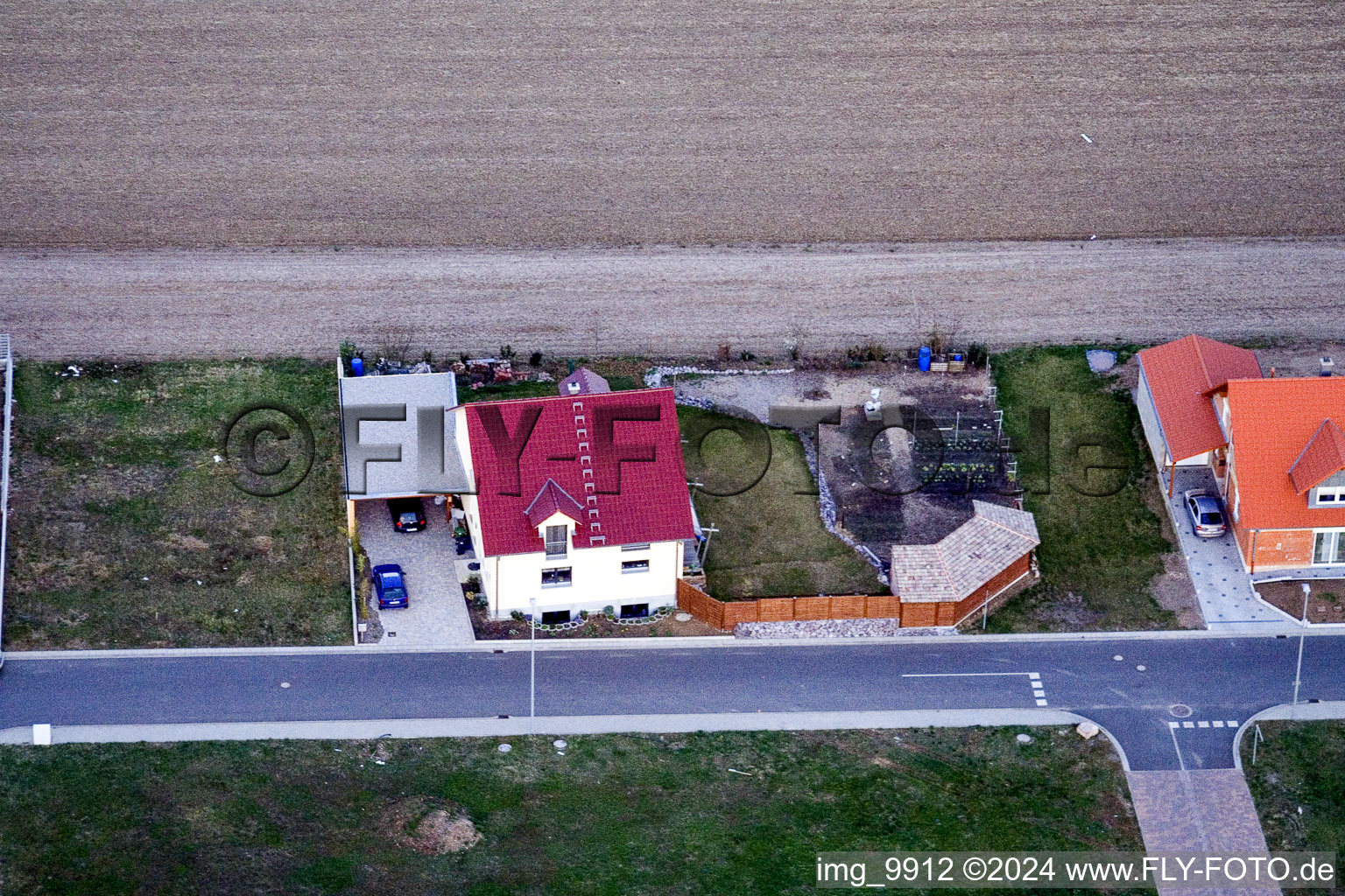 New development area NO in the district Schaidt in Wörth am Rhein in the state Rhineland-Palatinate, Germany from the drone perspective