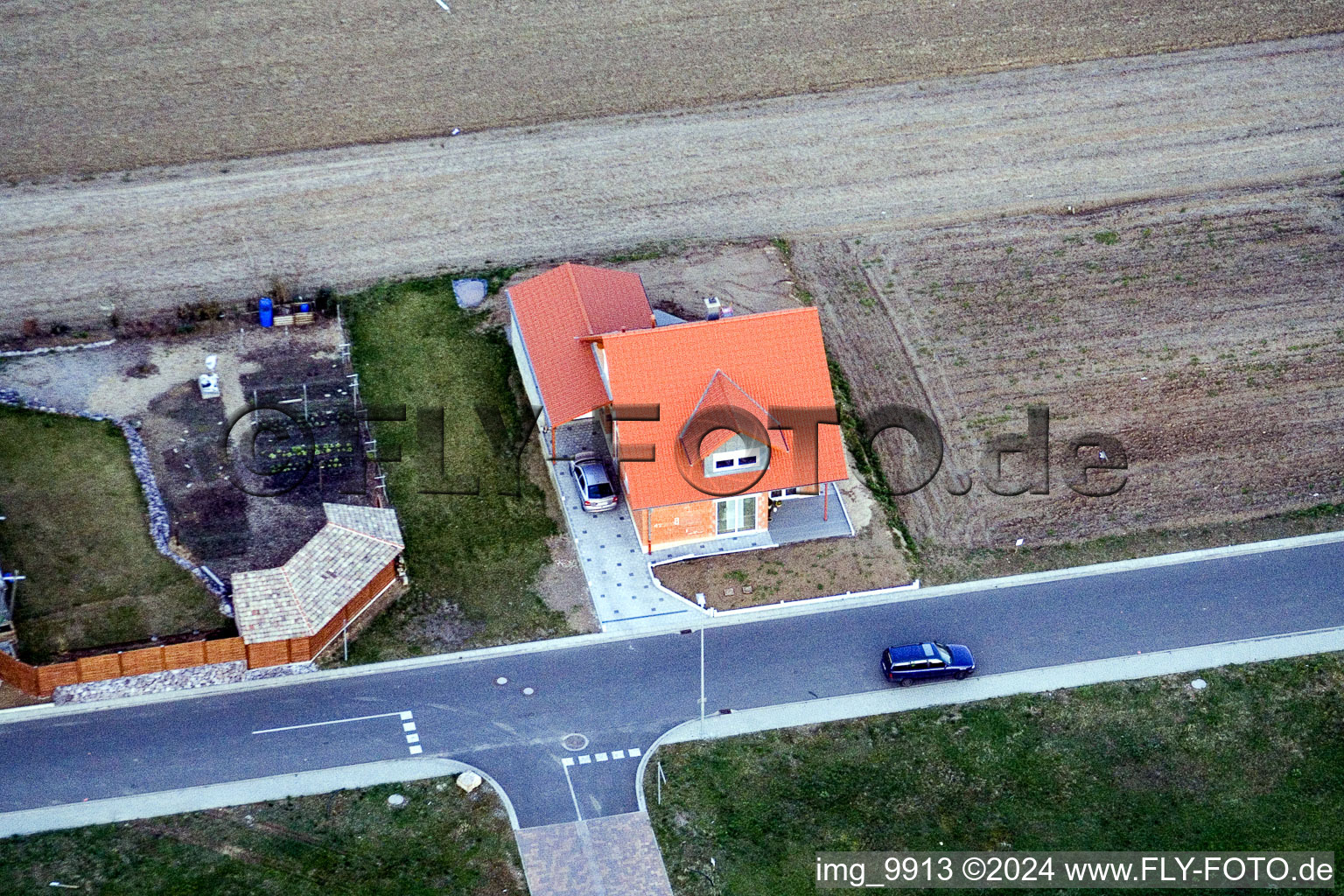 New development area NO in the district Schaidt in Wörth am Rhein in the state Rhineland-Palatinate, Germany from a drone