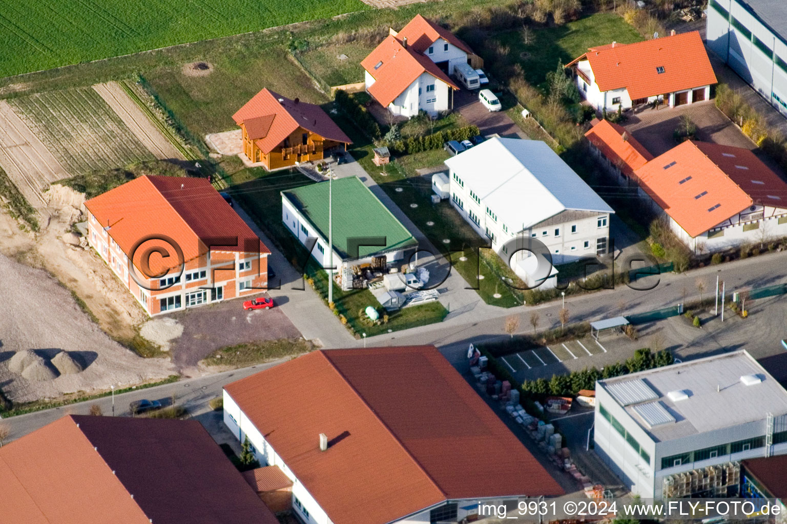 Hatzenbühl in the state Rhineland-Palatinate, Germany viewn from the air