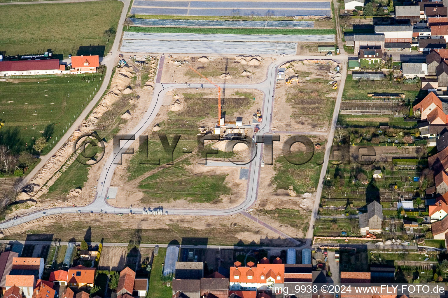 Aerial view of Hatzenbühl in the state Rhineland-Palatinate, Germany