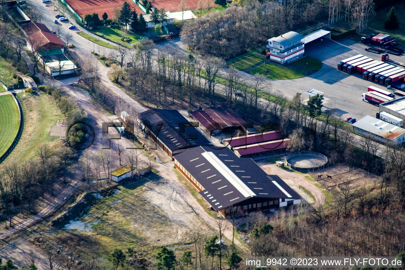 Racetrack in the district Herxheim in Herxheim bei Landau/Pfalz in the state Rhineland-Palatinate, Germany out of the air