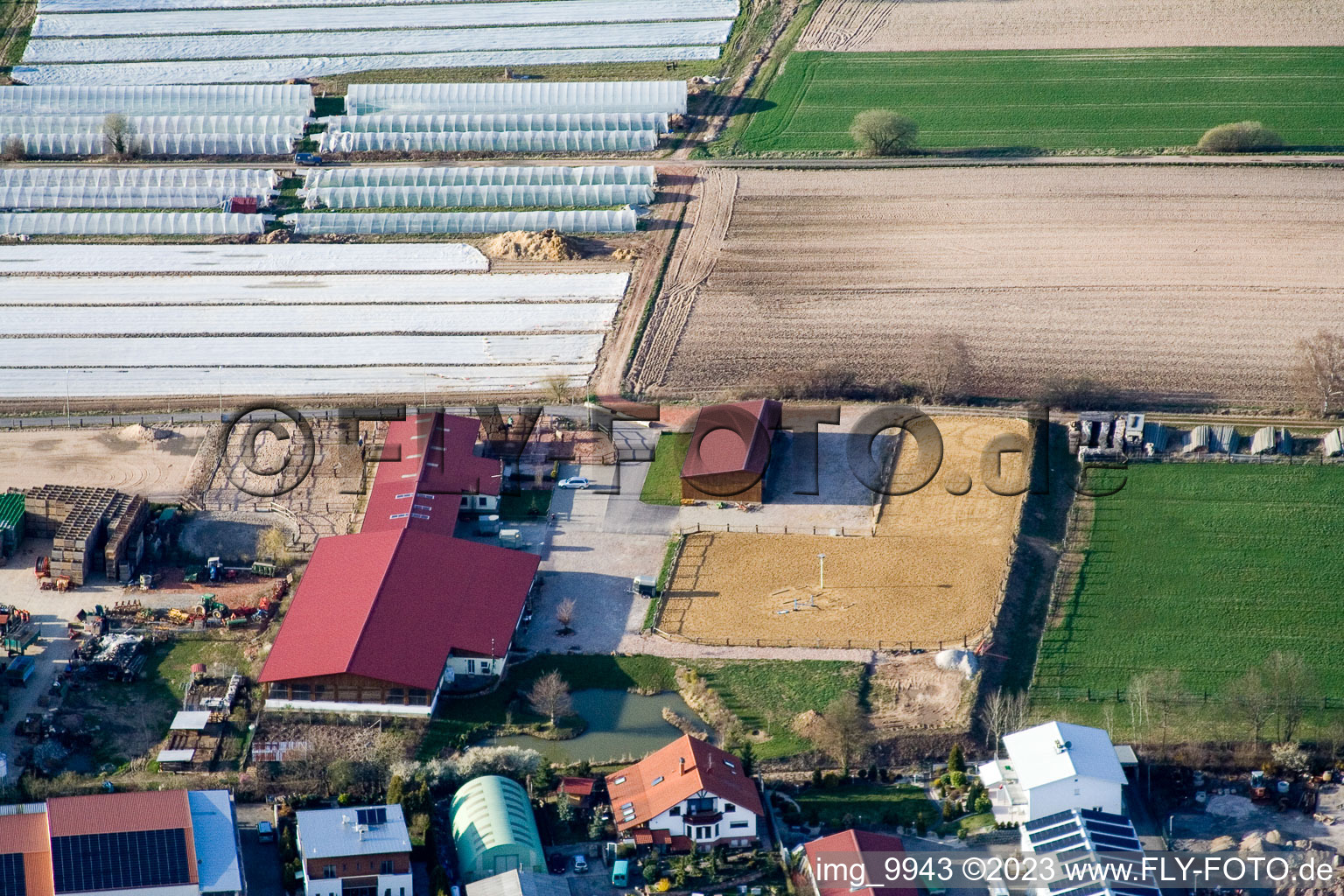 District Herxheim in Herxheim bei Landau/Pfalz in the state Rhineland-Palatinate, Germany viewn from the air