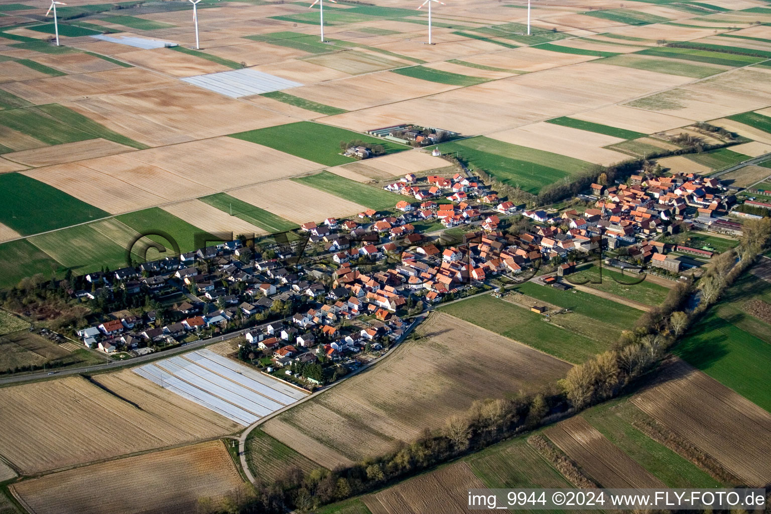 Herxheimweyher in the state Rhineland-Palatinate, Germany out of the air