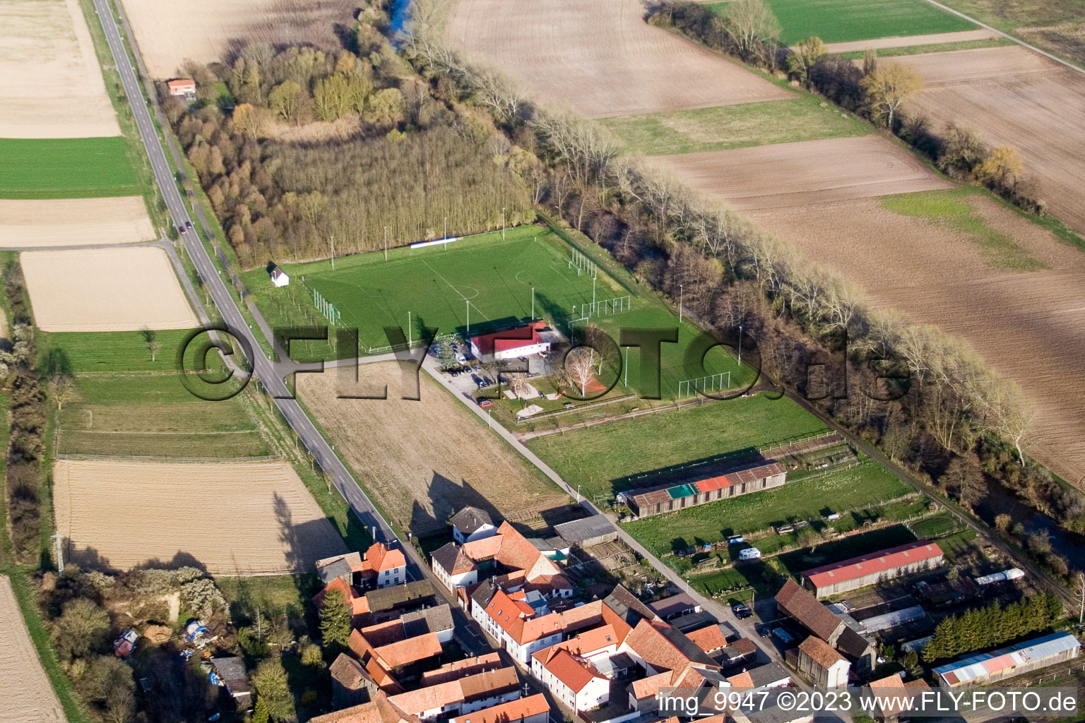 Herxheimweyher in the state Rhineland-Palatinate, Germany seen from above