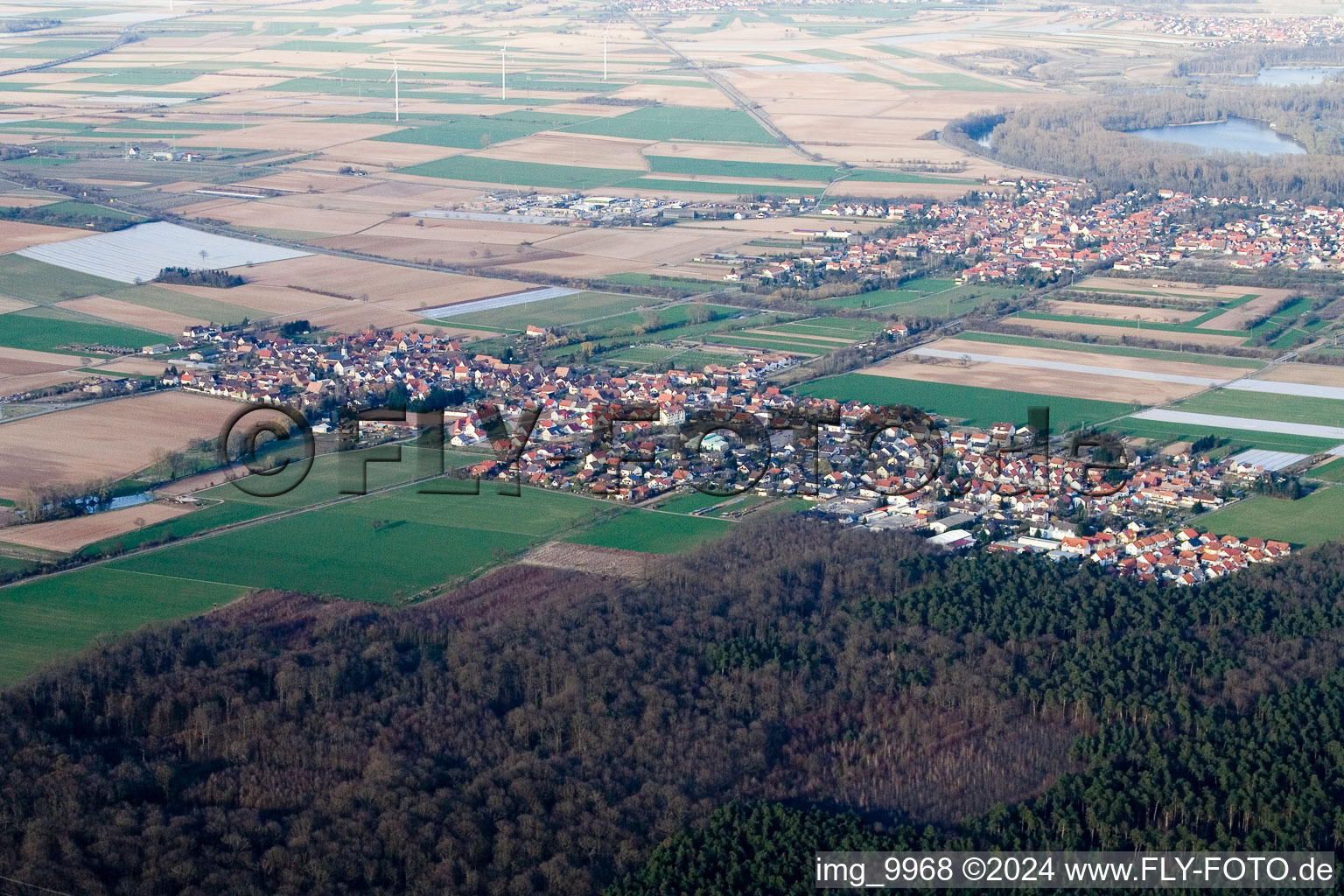 Westheim in the state Rhineland-Palatinate, Germany from the plane