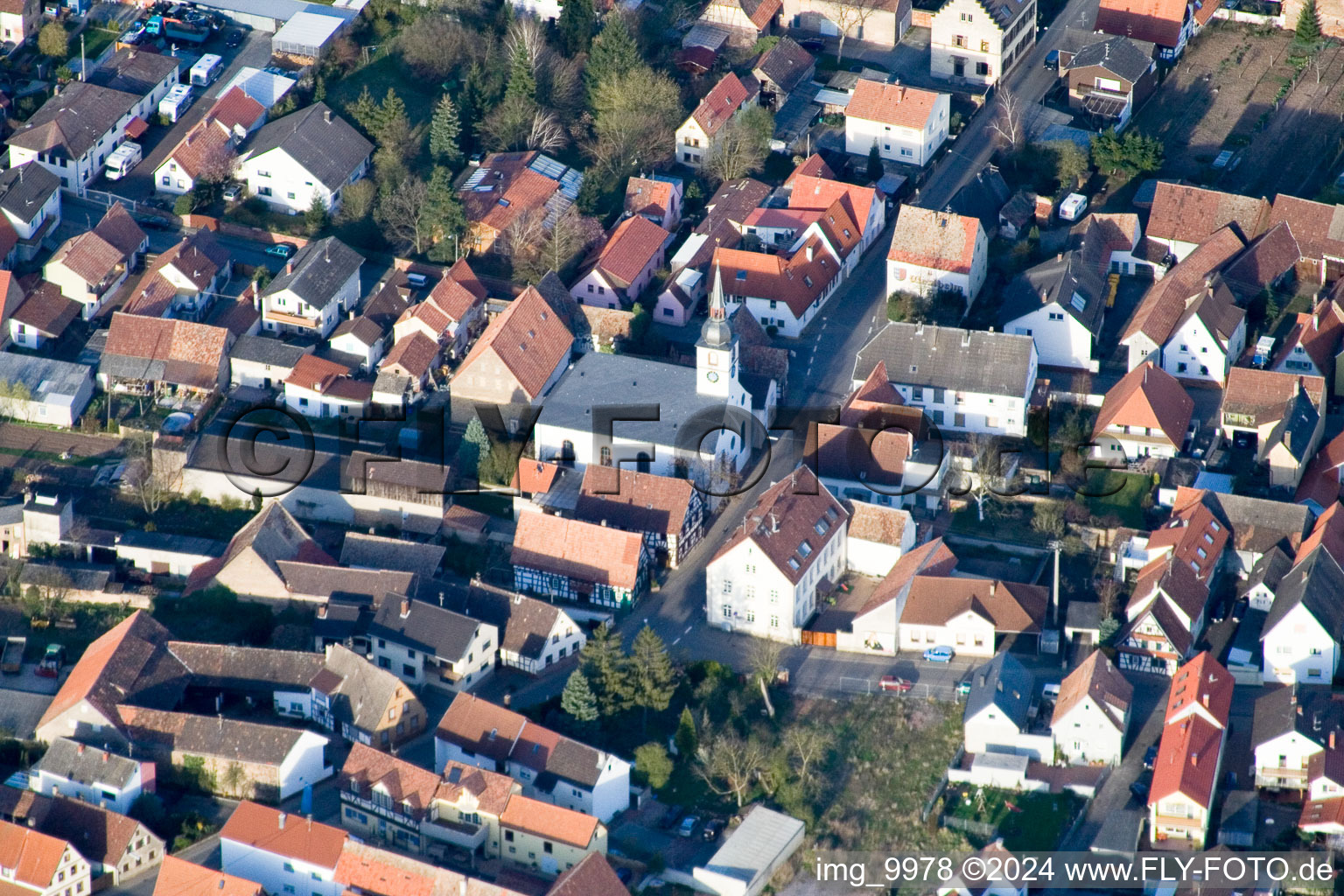 Westheim in the state Rhineland-Palatinate, Germany from a drone