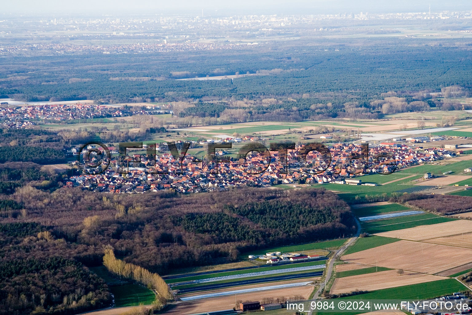 Harthausen in the state Rhineland-Palatinate, Germany from a drone