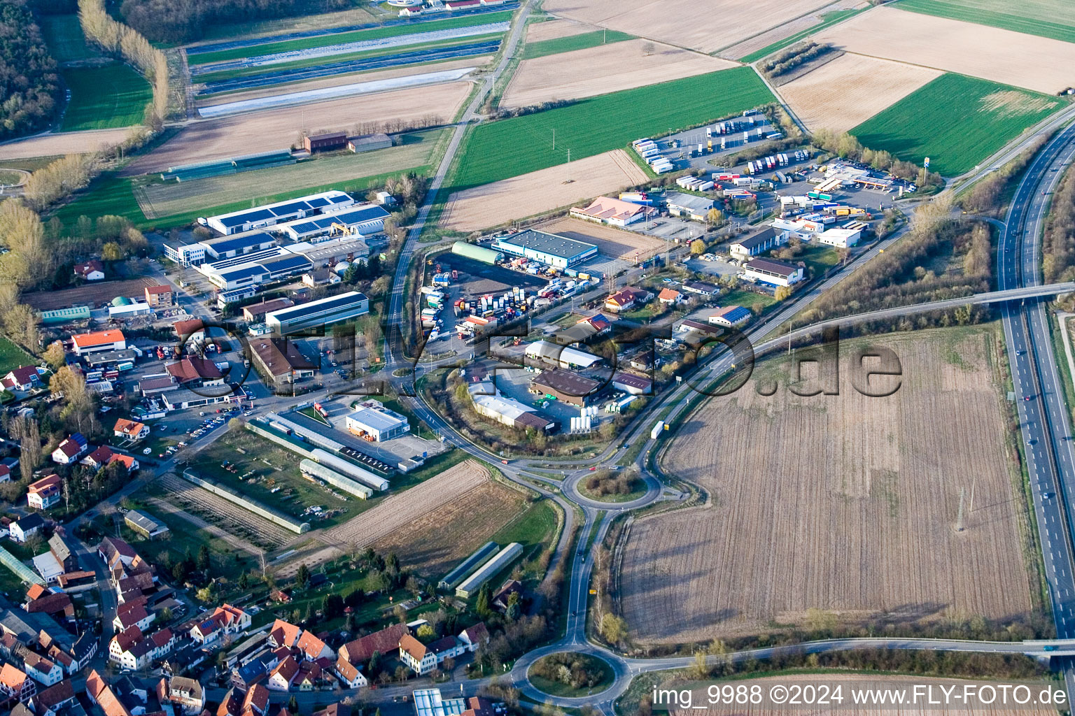 Harthausen in the state Rhineland-Palatinate, Germany seen from a drone