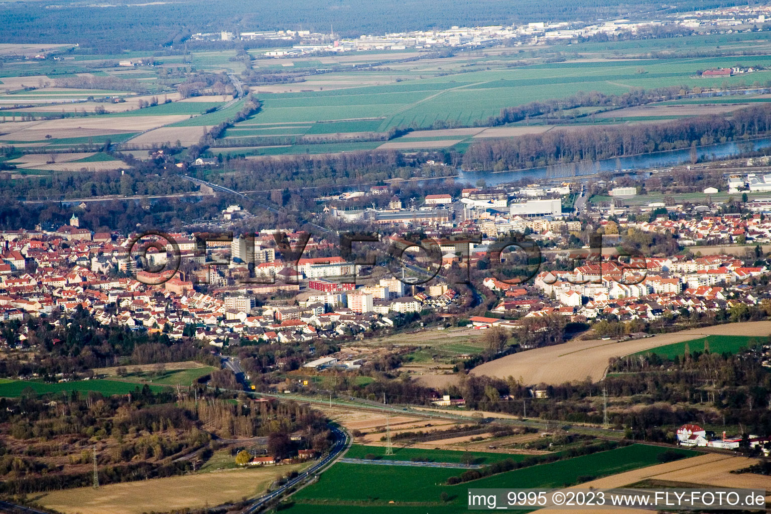 Drone image of Speyer in the state Rhineland-Palatinate, Germany