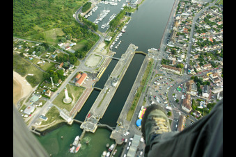 Aerial view of Ouistreham in the state Calvados, France