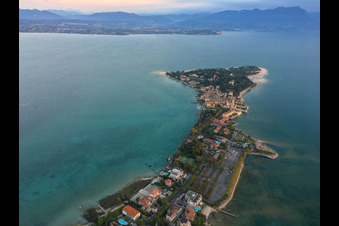 Aerial view of Sirmione in the state Brescia, Italy