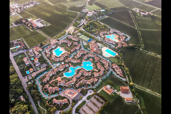 Aerial view of Garda Resort Village in Peschiera del Garda in the state Verona, Italy
