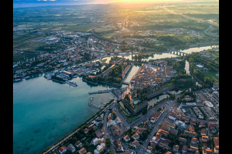 Aerial view of Peschiera del Garda in the state Verona, Italy