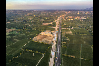 Aerial photograpy of Pozzolengo in the state Brescia, Italy