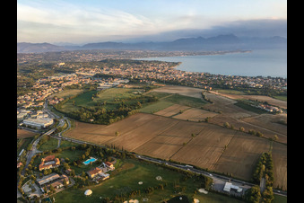 Aerial view of Desenzano del Garda in the state Brescia, Italy