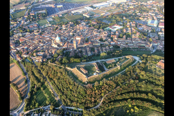 Aerial photograpy of Rocca di Lonato in Lonato del Garda in the state Brescia, Italy