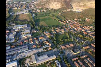 Aerial view of Nuvolera in the state Brescia, Italy