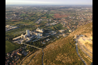 Aerial view of Cement factory Italcementi Spa Rezzato in Rezzato in the state Brescia, Italy