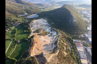 Aerial photograpy of Buco Del Frate in Paitone in the state Brescia, Italy