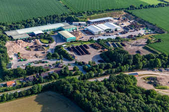 Aerial photograpy of Site waste and recycling sorting of KBA Kompost,-Bauschutt-und Altstoff T&T GmbH and Co. KG in Bargenstedt in the state Schleswig-Holstein, Germany