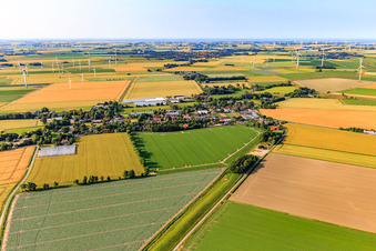 Aerial photograpy of From the north in Schülp in the state Schleswig Holstein, Germany