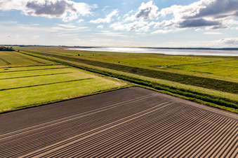 Eider Dam in Wesselburenerkoog in the state Schleswig Holstein, Germany