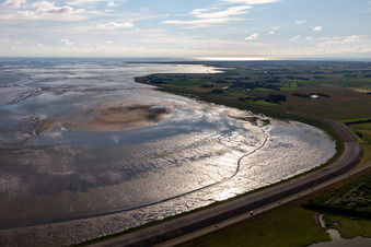 Marsh land of NABU Naturzentrum Katinger Watt in the district Katingsiel in Toenning in the state Schleswig-Holstein, Germany