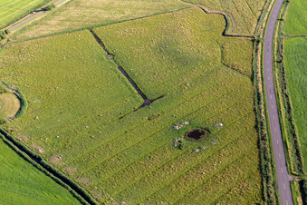 Aerial view of District Böhl-Süderhöft in Sankt Peter-Ording in the state Schleswig Holstein, Germany