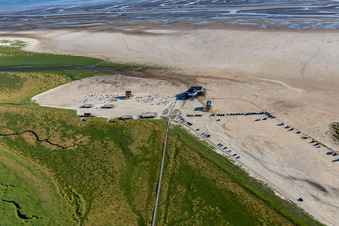 Böhl bathing area at Böhler Strand in the district Böhl-Süderhöft in Sankt Peter-Ording in the state Schleswig Holstein, Germany